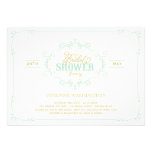La ducha nupcial de la menta elegante del Flourish invitaciones