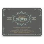 La ducha nupcial de la menta elegante del Flourish invitaciones