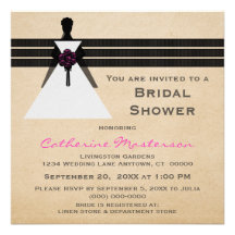 La ducha nupcial de la novia de moda invita, pica invitación