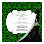 La ducha nupcial de la novia verde de moda del dam comunicado personalizado
