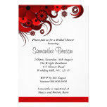 La ducha nupcial del boda floral rojo del hibisco  invitaciones personales 