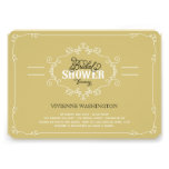La ducha nupcial del oro elegante del Flourish del invitaciones