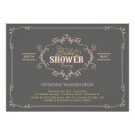 La ducha nupcial del rosa elegante del Flourish de invitaciones