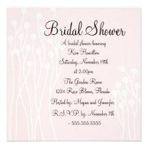 La ducha nupcial floral rosada y blanca moderna in anuncios personalizados