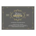 La ducha nupcial gris del Flourish elegante del vi invitaciones
