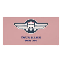 La enfermera del pirata se va volando III Tarjetas Con Fotos Personalizadas