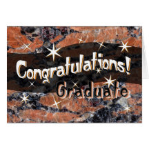 La enhorabuena gradúa el naranja y el negro tarjeta