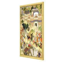 La entrada triunfante de Akbar del emperador en Su Impresiones En Lona Estiradas