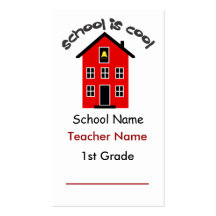 La escuela es señales frescas tarjetas de visita