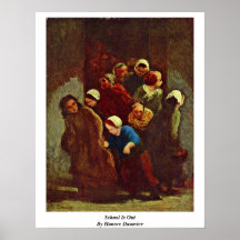 La escuela está hacia fuera por Honore Daumier Poster