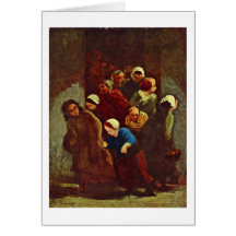 La escuela está hacia fuera por Honore Daumier Tarjetas