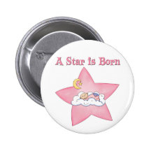 La estrella rosada es invitación nacida pin