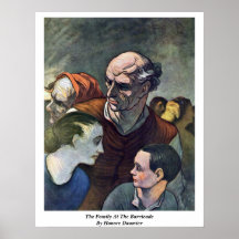 La familia en la barricada, por Honore Daumier Poster