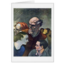 La familia en la barricada, por Honore Daumier Tarjeta