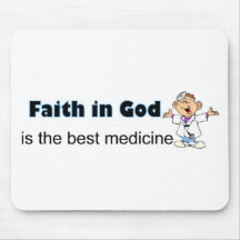La fe en dios es la mejor medicina con el doctor tapete de ratón