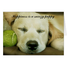 La felicidad es un perrito snoozy tarjeta