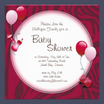 La fiesta de bienvenida al bebé de moda elegante d invitaciones