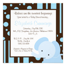 la fiesta de bienvenida al bebé del elefante invit invitación personalizada