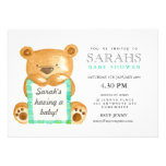 La fiesta de bienvenida al bebé del oso de peluche invitaciones