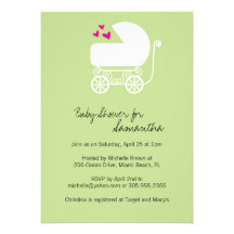 La fiesta de bienvenida al bebé invita con el carr invitacion personal 