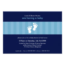 LA FIESTA DE BIENVENIDA AL BEBÉ INVITA:: pies feli Invitación Personalizada