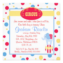 la fiesta de cumpleaños del circo invita a la dive invitaciones personales 