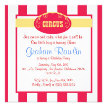 la fiesta de cumpleaños del circo invita a la dive invitaciones personalizada
