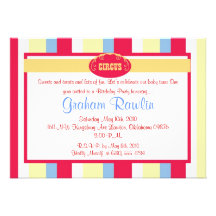 la fiesta de cumpleaños del circo invita a simple  invitación