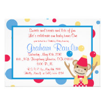 la fiesta de cumpleaños del circo invita a simple  invitacion personalizada