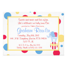 la fiesta de cumpleaños del circo invita a simple  invitacion personalizada