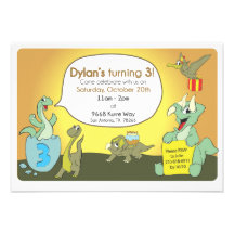 La fiesta de cumpleaños del dinosaurio invita anuncio
