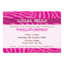 LA FIESTA DE CUMPLEAÑOS INVITA:: estampado de anim Invitación Personalizada