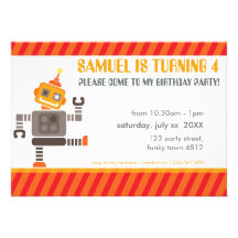 LA FIESTA DE CUMPLEAÑOS INVITA:: robot que baila 3 Invitación