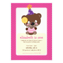 LA FIESTA DE CUMPLEAÑOS INVITA:: teddybear + lolli Anuncio Personalizado