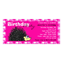 La fiesta de cumpleaños linda del erizo invita - a invitación personalizada