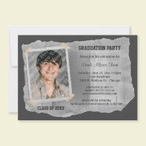 La fiesta de graduación de plata de la foto del li invitaciones