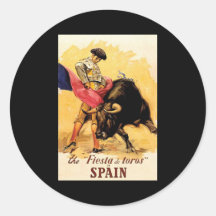 La fiesta De Toros In España Pegatinas Redondas