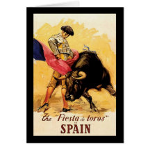 La fiesta De Toros In España Tarjeta