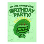 La fiesta del cumpleaños de St Patrick invita a pe Invitacion Personalizada