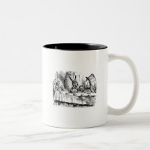 La fiesta del té del sombrerero enojado tazas