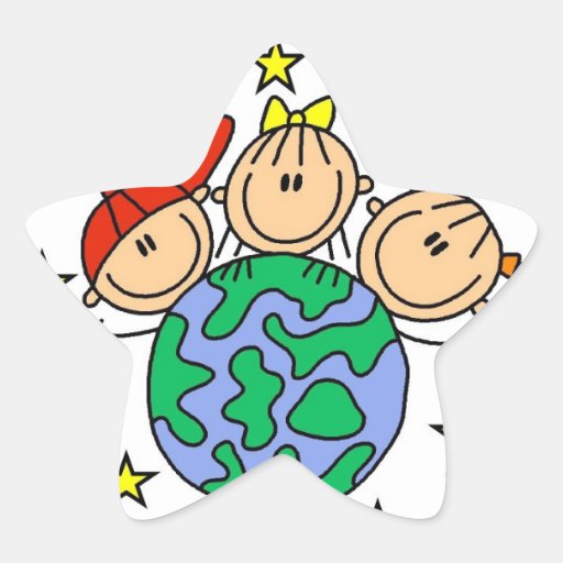 La figura del palillo protege nuestras camisetas y pegatina forma de estrella personalizada