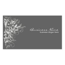 La flor blanca retra elegante remolina gris oscuro tarjetas personales
