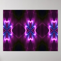 La flor del fractal un resplandor va poster