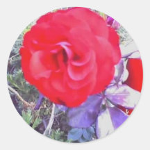 La Flor Pegatina Redonda