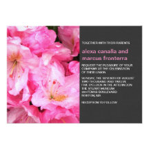 La flor rosada florece invitación del boda