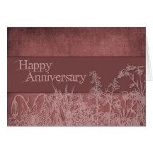 La flor siluetea aniversario tarjeta