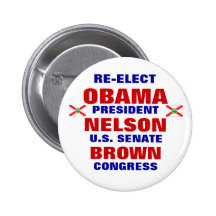La Florida para Obama Nelson Brown Pin