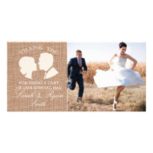 La foto rústica del boda de la impresión de la arp tarjetas fotográficas 