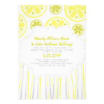 La fruta cítrica raya la invitación del boda