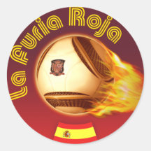 La Furia Roja 2 de España Pegatina Redonda